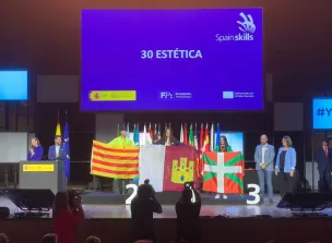 Finalistas de la competición de Estética, en la que nuestra representante, Silvia Hernández, obtuvo la medalla de oro.