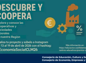 Cartel del I Concurso "Descubre y Coopera" horizontal