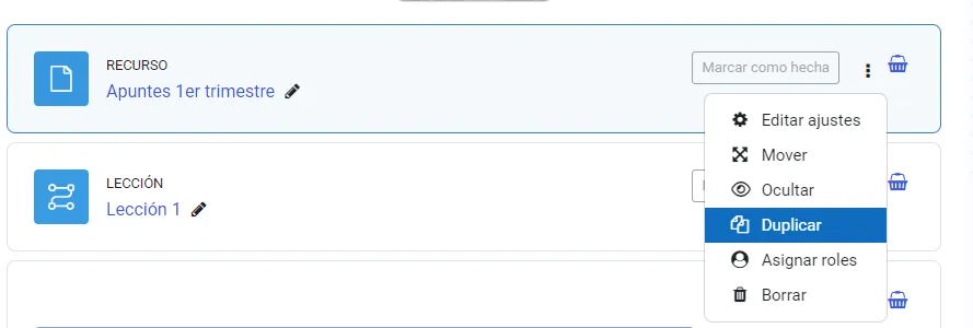 56. ¿Cómo copio contenido entre dos secciones de un mismo curso? Imagen 2