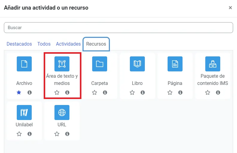 64. ¿Qué es un área de texto y medios (antigua etiqueta)? ¿Qué herramientas puedo utilizar para la personalización del área de texto y medios? Imagen