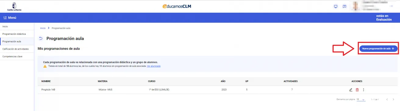 35. ¿Cómo creo la programación de aula? Imagen 2