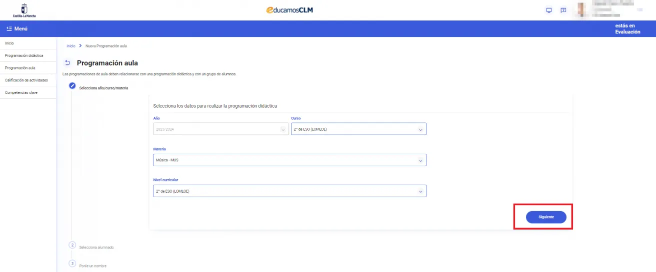 35. ¿Cómo creo la programación de aula? Imagen 3