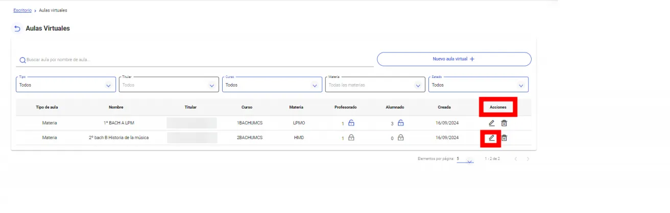 23. He creado un aula virtual y necesito gestionar los participantes (añadir y/o eliminar) Imagen 1
