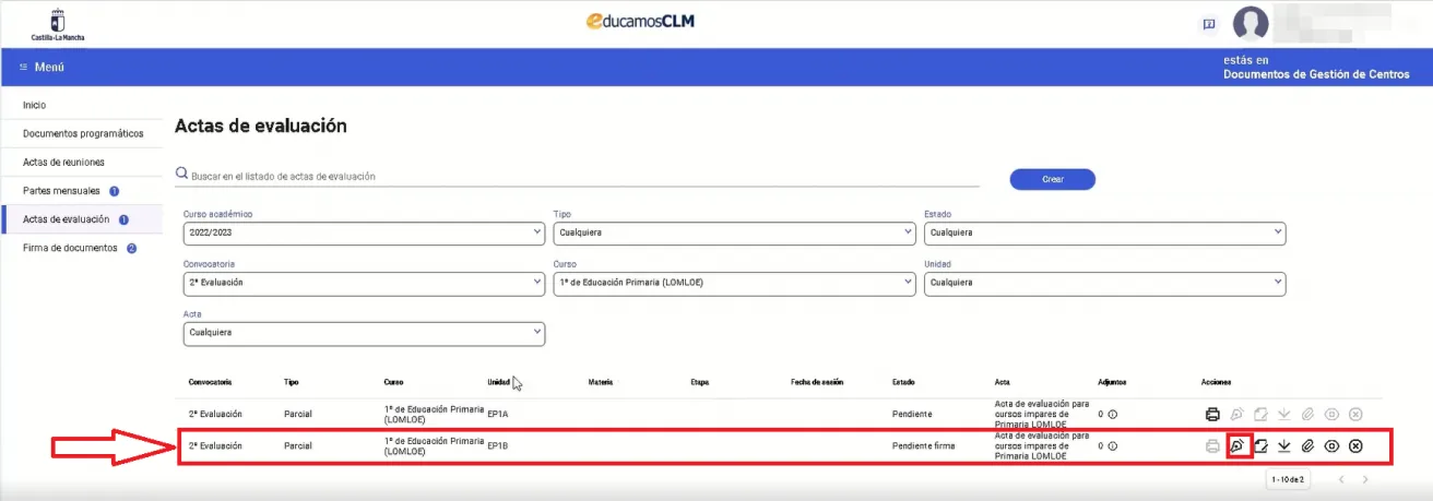 107. ¿Cómo realiza la firma de actas el director o directora? Imagen 3