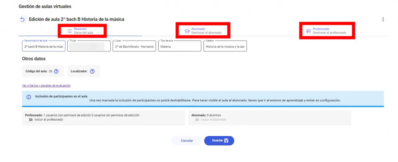 23. He creado un aula virtual y necesito gestionar los participantes (añadir y/o eliminar) Imagen 2