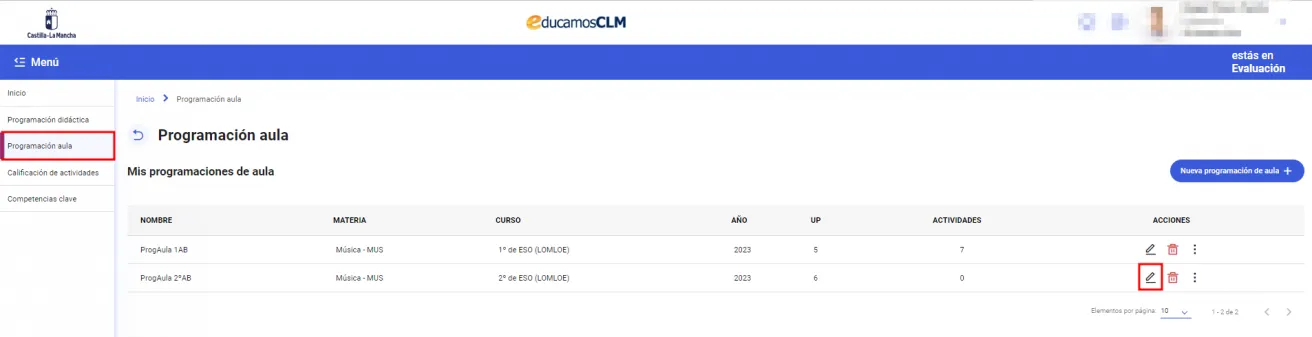 37. ¿Cómo incluyo actividades en las unidades de programación? Imagen 1