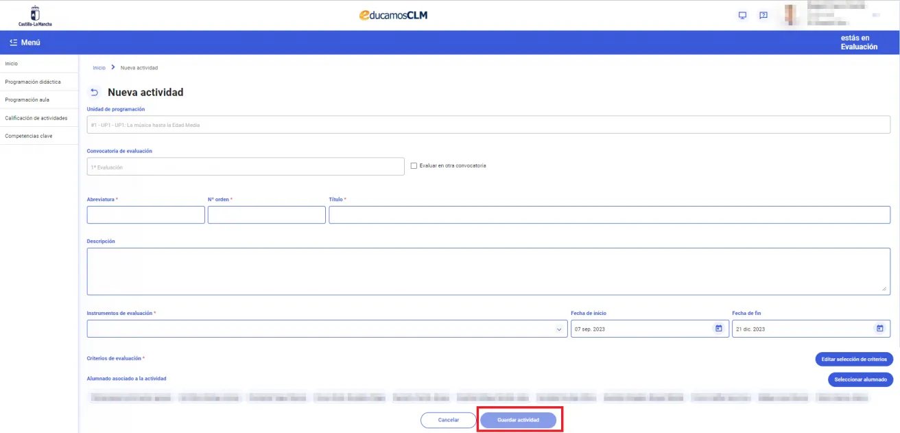 37. ¿Cómo incluyo actividades en las unidades de programación? Imagen 5