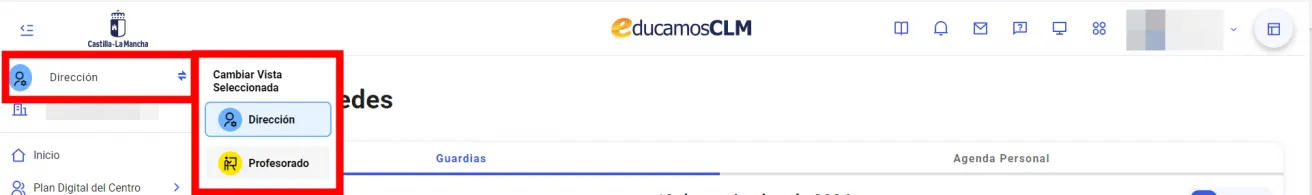 3. Soy equipo directivo y no puedo ver todas las opciones del centro en relación al cuaderno de evaluación. Imagen 1