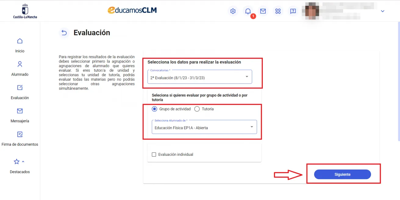 73. No he utilizado el cuaderno de evaluación para evaluar. ¿Puedo introducir las notas desde el escritorio? Imagen 1
