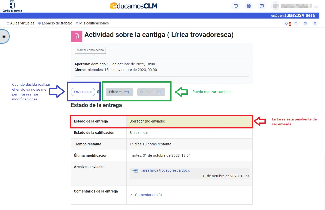18. Tarea: Me he equivocado en la entrega. ¿Qué puedo hacer? Imagen 2