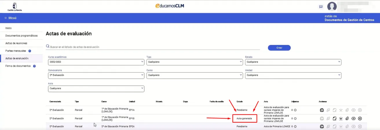 97. ¿Cómo se genera el acta? Imagen 6