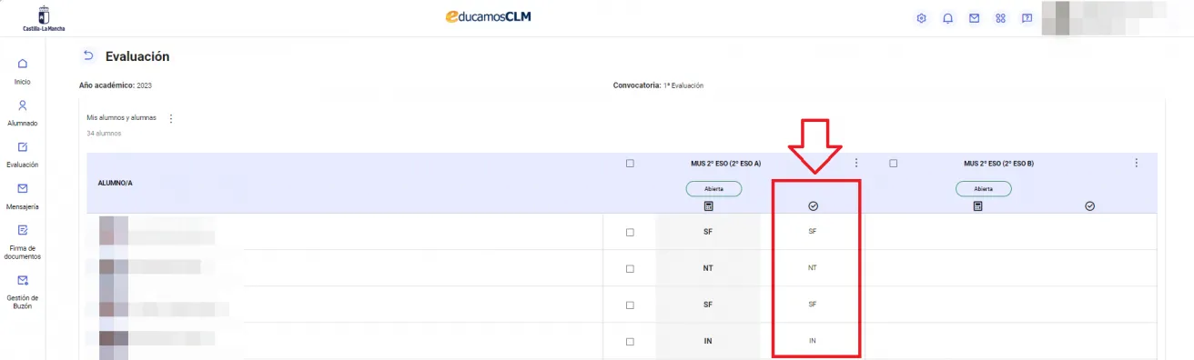63. ¿Se trasladan directamente los datos del cuaderno de evaluación al acta de evaluación? Imagen 8
