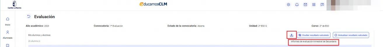 76. ¿Qué informes ofrece el cuaderno de evaluación al tutor o tutora de un grupo de Primaria, ESO y Bachillerato? Imagen 1