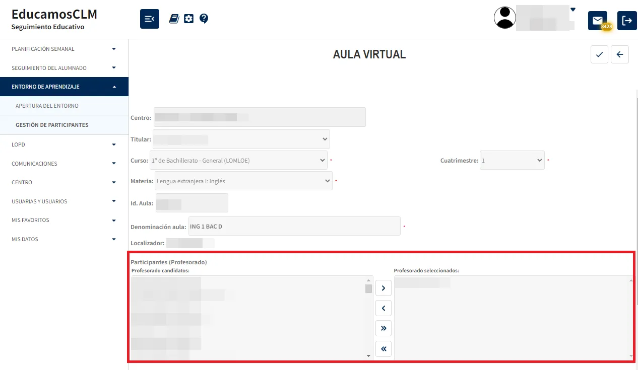 43. El titular está utilizando el entorno de aprendizaje y el sustituto también va a hacerlo. ¿Cuál es la mejor opción de configuración? Imagen 2