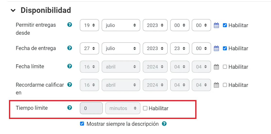 72. ¿Se puede establecer un tiempo máximo para realizar una tarea? Imagen 1