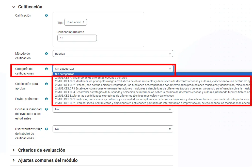 105. ¿Cómo asigno una actividad a una categoría? Imagen 1