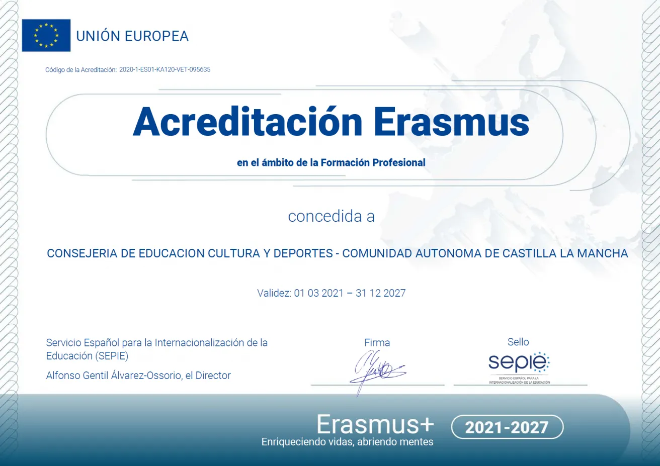 Diploma Acreditación Erasmus+