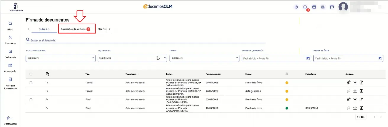 103. ¿Cómo realizo la firma de actas de los grupos a los que pertenezco? Imagen 3