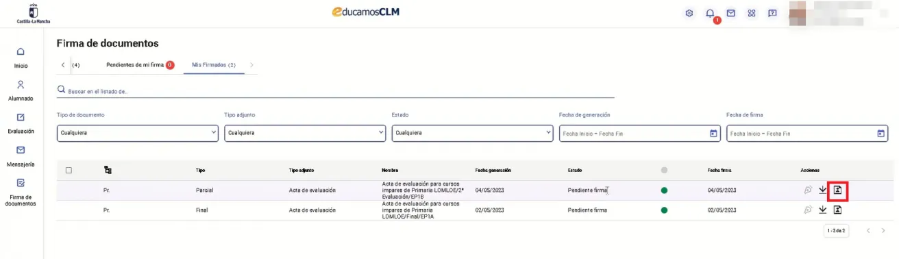 101. ¿Cómo puedo realizar el seguimiento del estado de firmas? Imagen 1