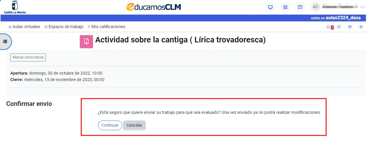 18. Tarea: Me he equivocado en la entrega. ¿Qué puedo hacer? Imagen 3