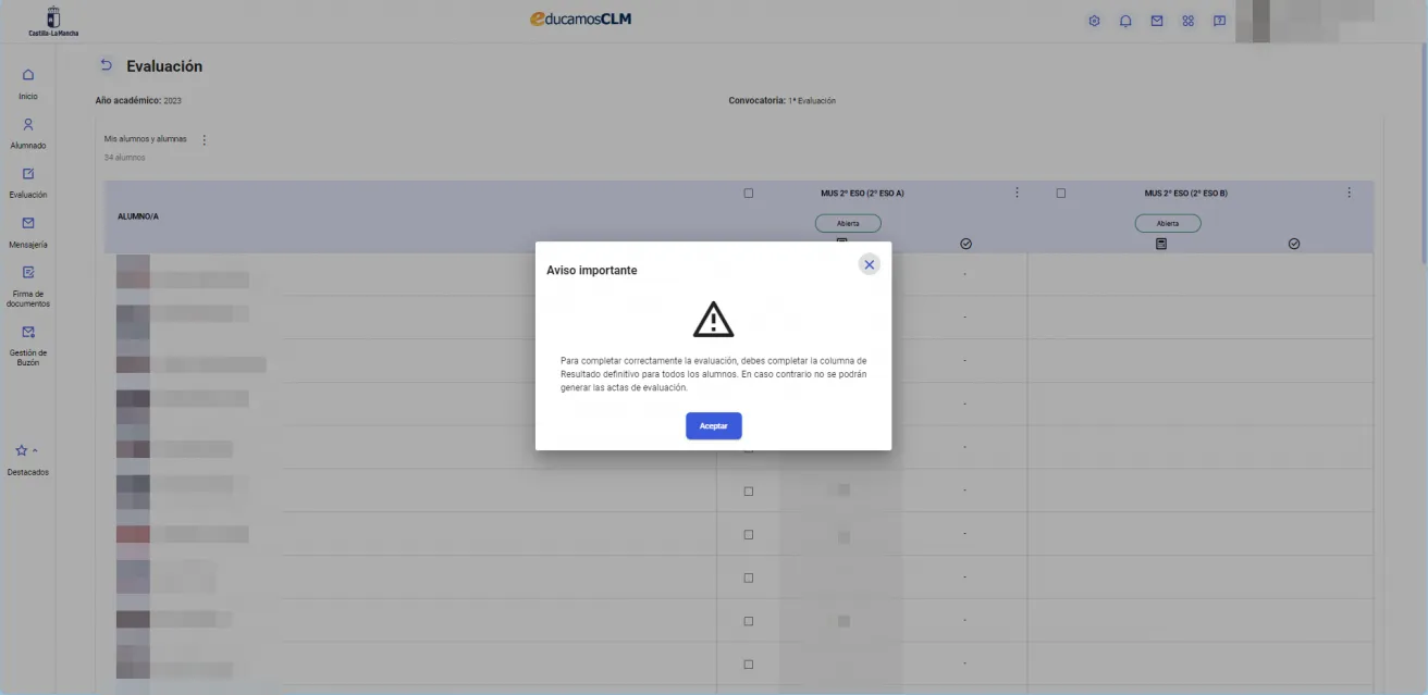 63. ¿Se trasladan directamente los datos del cuaderno de evaluación al acta de evaluación? Imagen 5