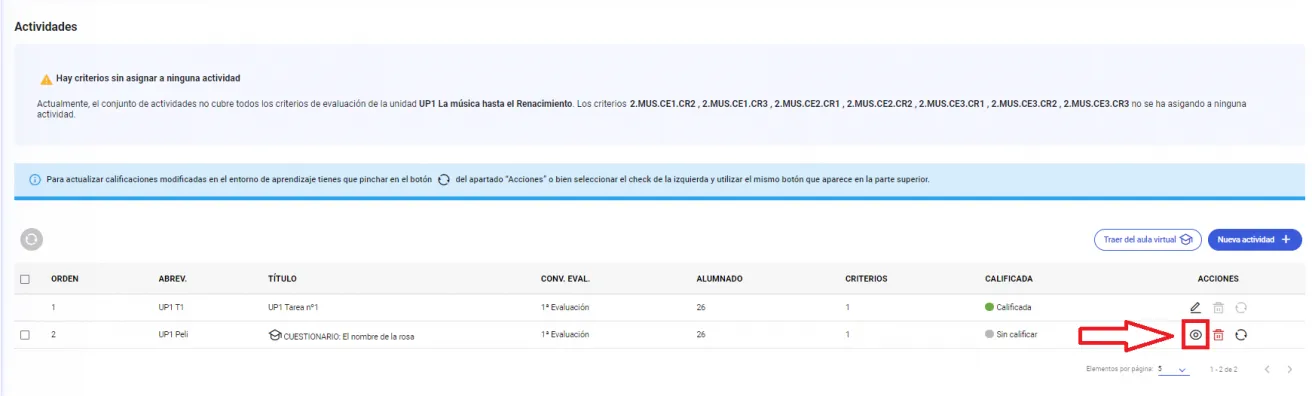 52. ¿Se trasladan las ponderaciones que he establecido en el Entorno de Aprendizaje al cuaderno de evaluación? Imagen 1
