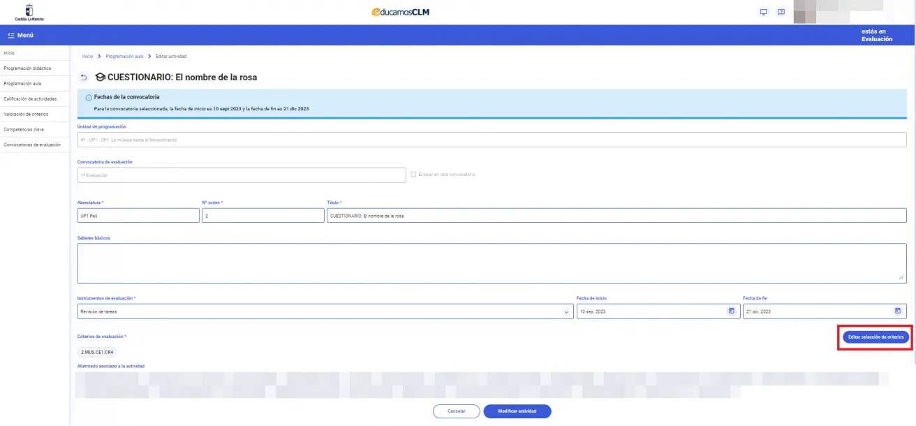 52. ¿Se trasladan las ponderaciones que he establecido en el Entorno de Aprendizaje al cuaderno de evaluación? Imagen 2