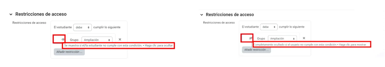 84. ¿Cómo hago para que a una actividad o recurso solo puedan acceder un grupo de participantes (por ejemplo, un grupo de ampliación o refuerzo)? Ima