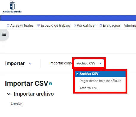 99. ¿Puedo importar al libro de calificaciones la información de una hoja de cálculo (Excel…)? Imagen 3