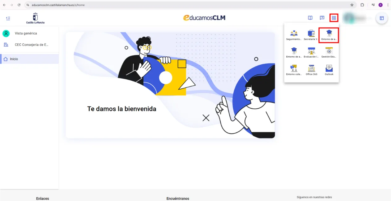 Acceso entorno de aprendizaje EducamosCLM