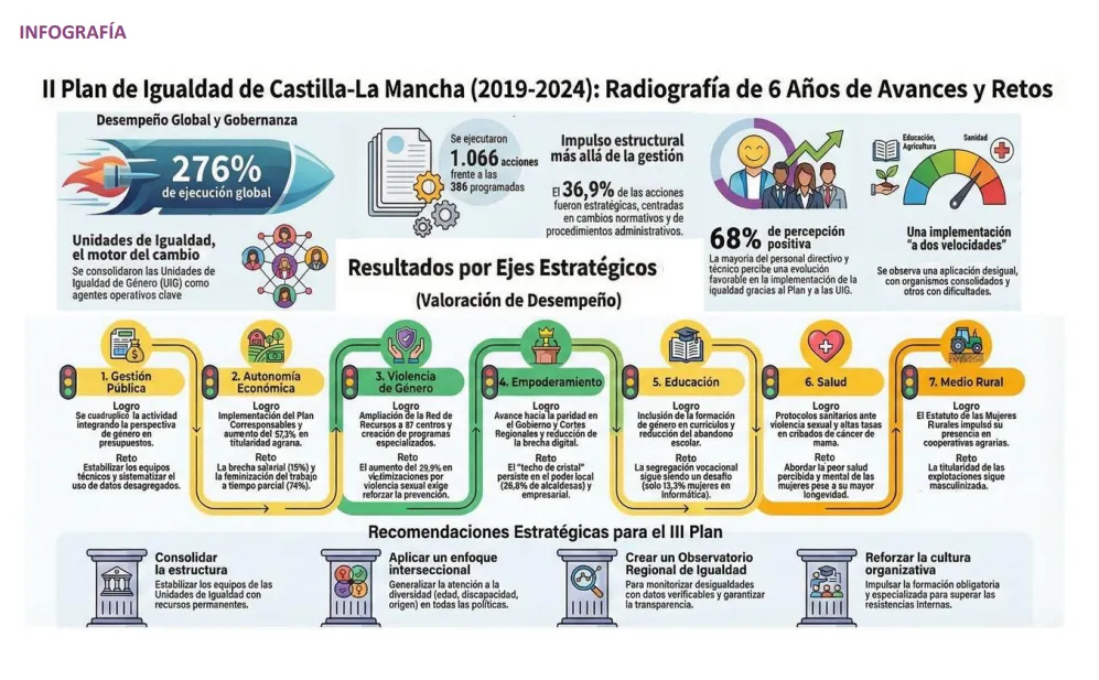 Infografía II Plan de Igualdad de Castilla-La Mancha (2019-2024)