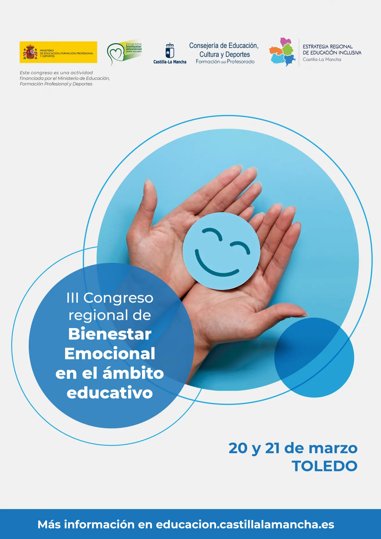 III Congreso Regional de Bienestar Emocional en el Ámbito Educativo los días 20 y 21 de marzo - Castilla-La Mancha 2026