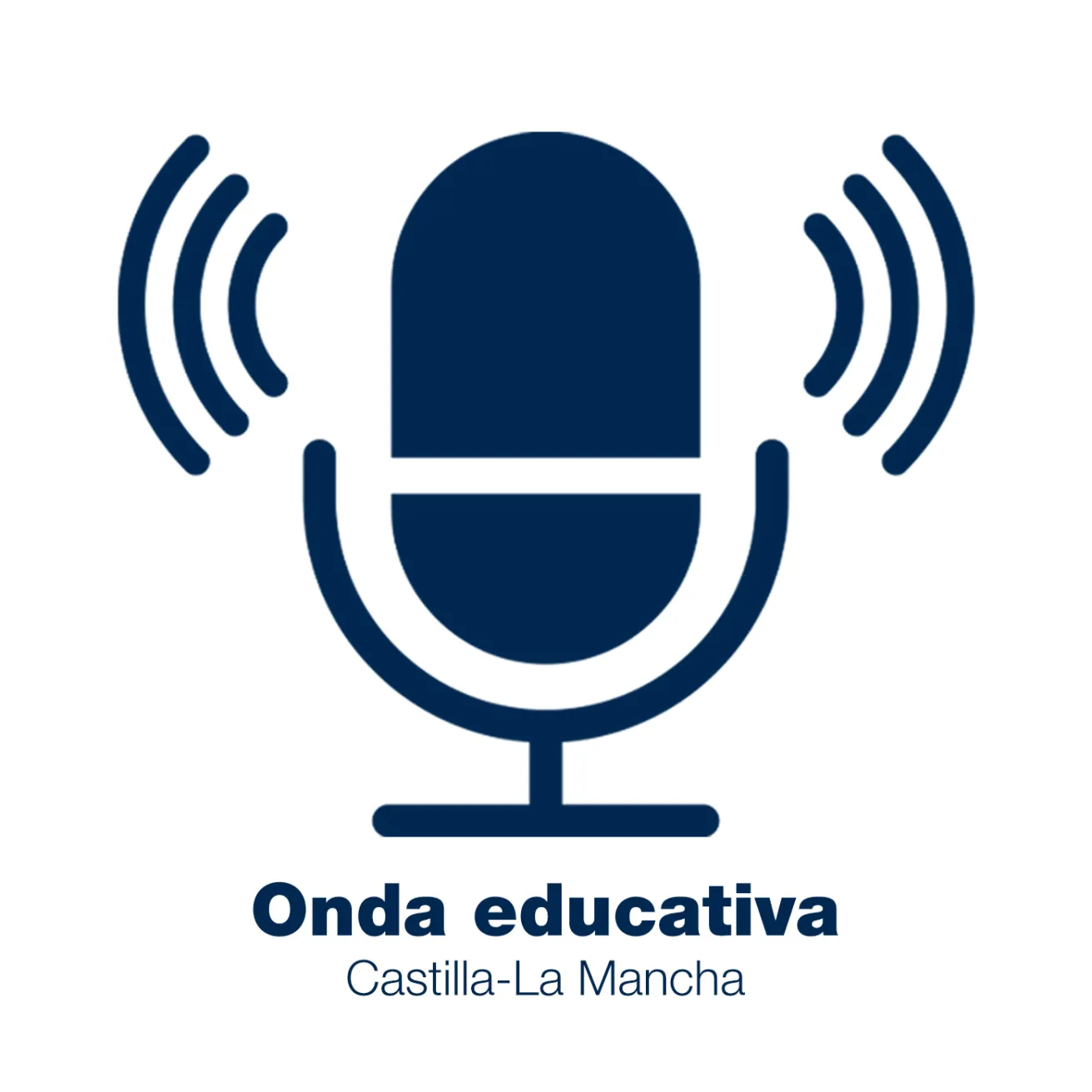 Logotipo de Onda Educativa con un micrófono de radio